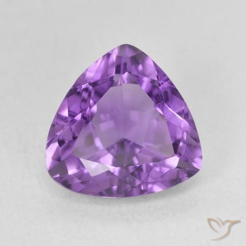 2.85ct Натуральный Средний фиолетовый Аметист, Триллион, VVS-VS