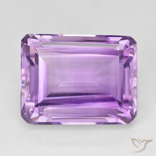 20.03ct Натуральный Светло-розовато-фиолетовый Аметист, Изумрудная огранка, Чистота VVS
