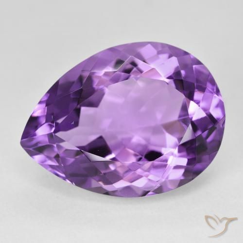 18.75ct Натуральный Средний фиолетовый Аметист, Форма груши, Чистота VVS