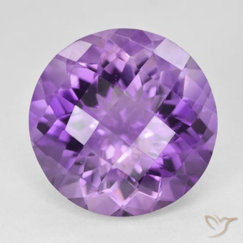 19.39ct Натуральный Темно-фиолетовый Аметист, Круглый, Чистота VVS