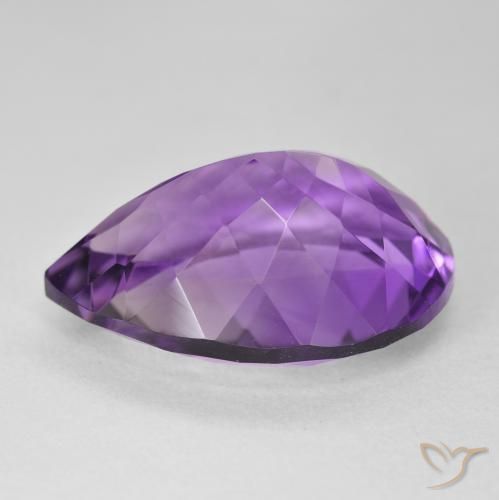 18.42 карата, натуральный Medium Light Purplish-Violet Аметист, Форма груши, Чистота VVS