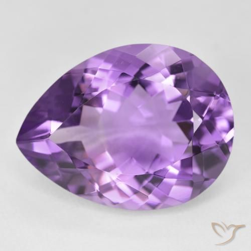 18.39ct Натуральный Пурпурно-фиолетовый Аметист, Форма груши, Чистота VVS
