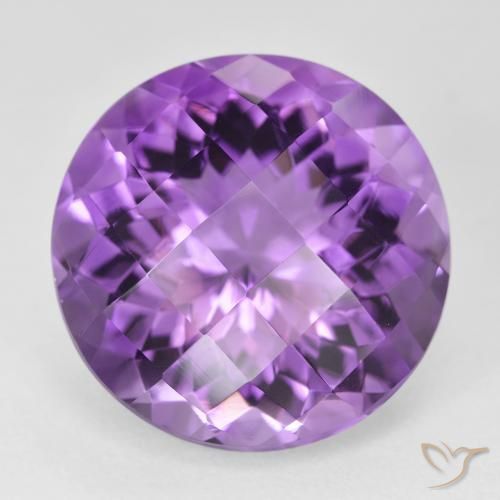 18.76ct Натуральный Средний пурпурно-фиолетовый Аметист, Круглый, Чистота VVS
