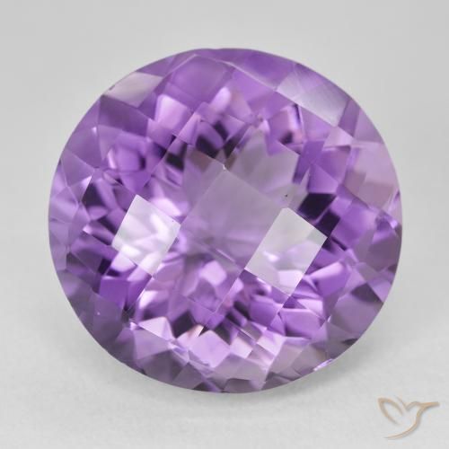 18.92ct Натуральный Светло-средний фиолетовый Аметист, Круглый, Чистота VVS