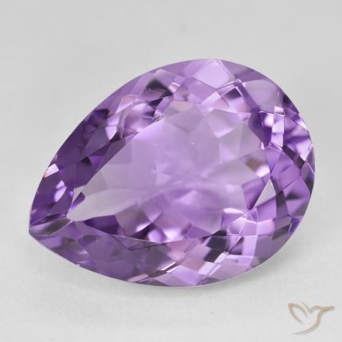 17.78ct Натуральный Средний фиолетовый Аметист, Форма груши, Чистота VVS