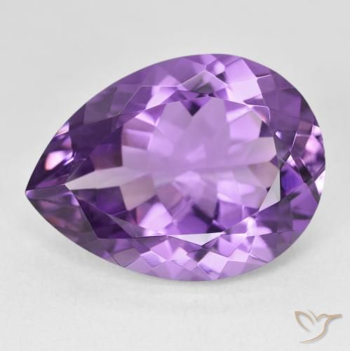 17.90ct Натуральный Интенсивный фиолетовый Аметист, Форма груши, Чистота VVS