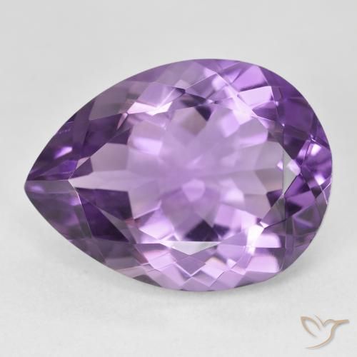 18.19ct Натуральный Ярко-фиолетовый Аметист, Форма груши, VVS-VS