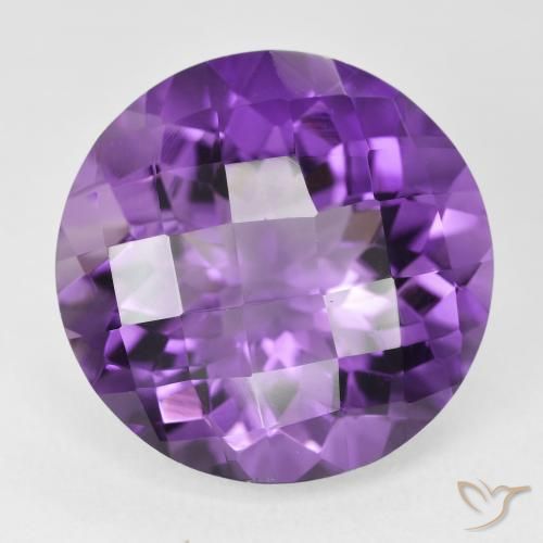 18.89ct Натуральный Ярко-фиолетовый Аметист, Круглый, Чистота VVS