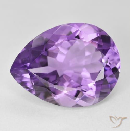 17.62ct Натуральный Интенсивный фиолетовый Аметист, Форма груши, Чистота VVS