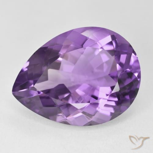 18.52ct Натуральный Средний фиолетовый Аметист, Форма груши, Чистота VVS