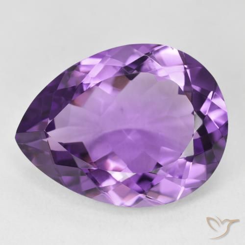 17.06ct Натуральный Средний фиолетовый Аметист, Форма груши, VVS-VS