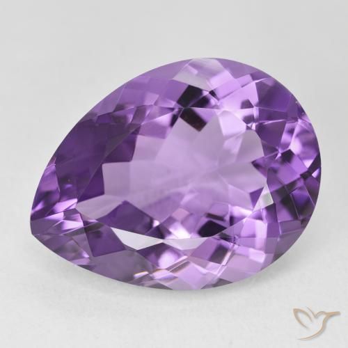 17.84ct Натуральный Интенсивный фиолетовый Аметист, Форма груши, Чистота VVS