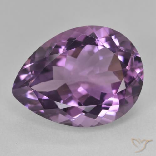 18.08ct Натуральный Средний фиолетовый Аметист, Форма груши, Чистота VVS