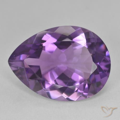 15.83ct Натуральный Средний фиолетовый Аметист, Форма груши, VVS-VS