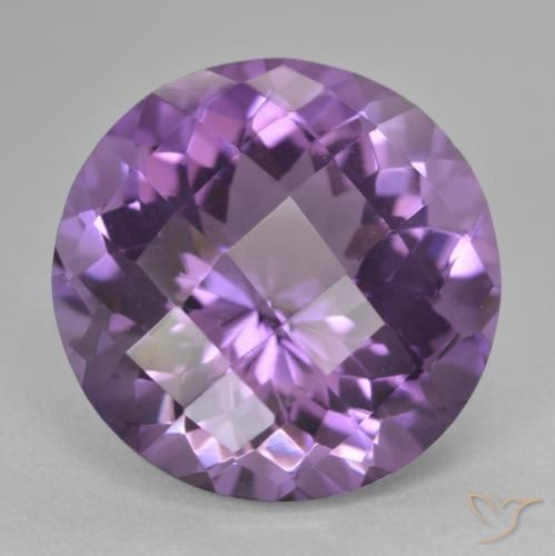 18.88ct Натуральный Средний фиолетовый Аметист, Круглый, Чистота VVS