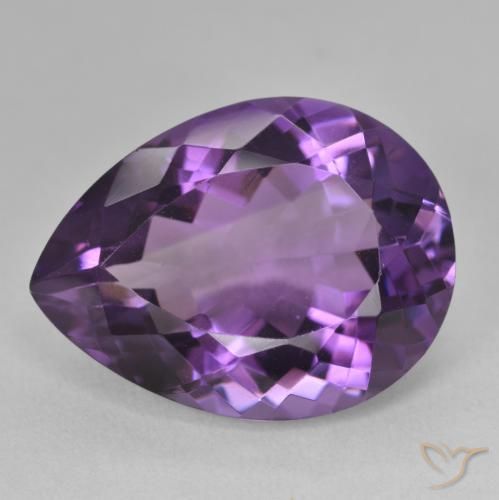 18.36 карата, натуральный Medium Light-Violet Аметист, Форма груши, Чистота VVS