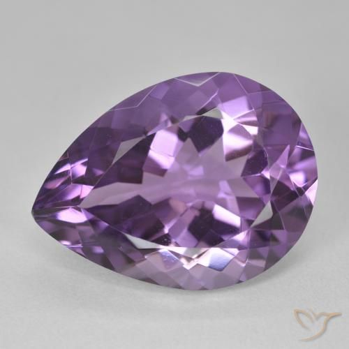 16.68ct Натуральный Средний фиолетовый Аметист, Форма груши, VVS-VS