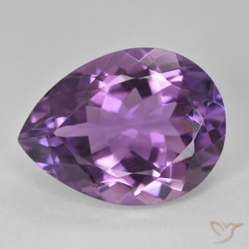 18.51ct Натуральный Средний фиолетово-розовый Аметист, Форма груши, VVS-VS