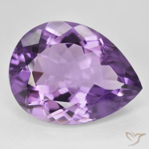 18.07 карата, натуральный Medium Light Purplish-Violet Аметист, Форма груши, Чистота VVS