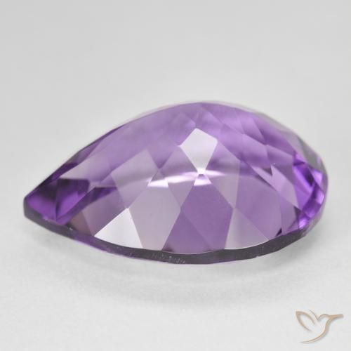 18.07 карата, натуральный Medium Light Purplish-Violet Аметист, Форма груши, Чистота VVS