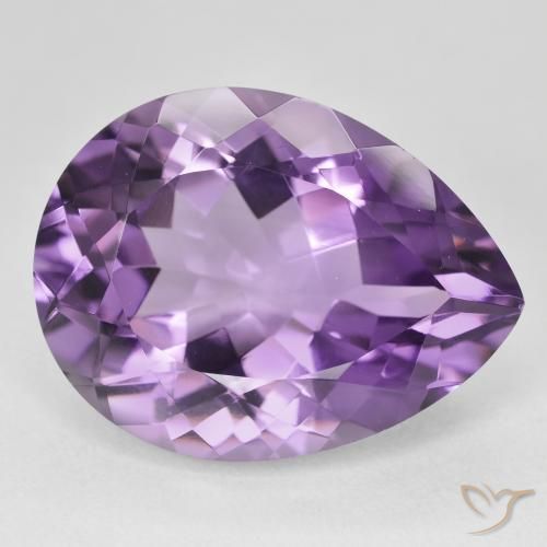 18.17 карата, натуральный Medium Light Purplish-Violet Аметист, Форма груши, Чистота VVS