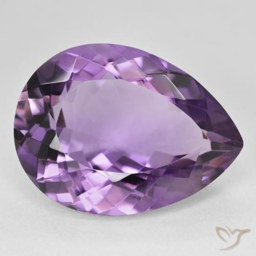 17.29 карата, натуральный Medium Light Purplish-Violet Аметист, Форма груши, Чистота VVS