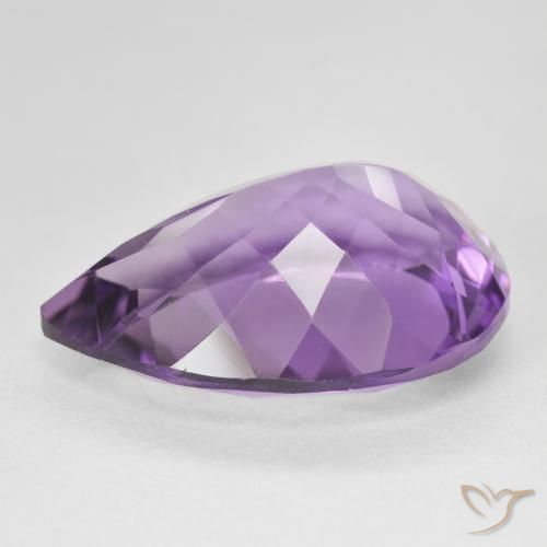 17.29 карата, натуральный Medium Light Purplish-Violet Аметист, Форма груши, Чистота VVS