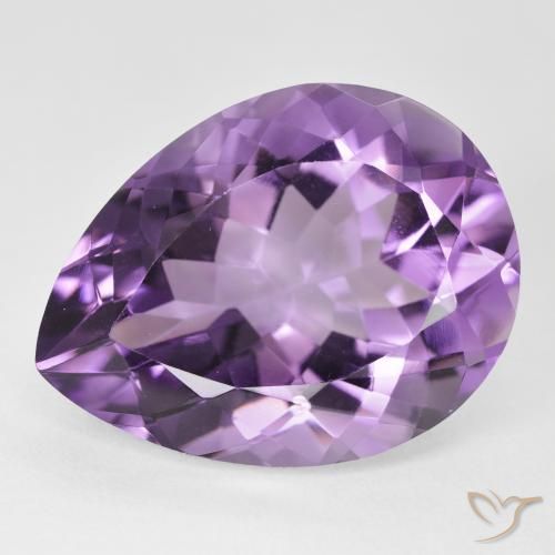 17.59ct Натуральный Средний фиолетово-розовый Аметист, Форма груши, Чистота VVS
