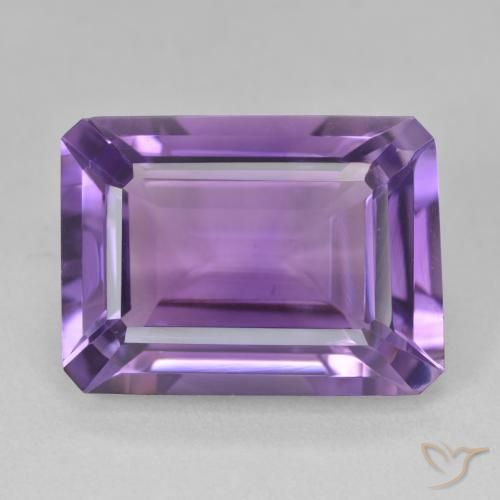 14.14ct Натуральный Средний фиолетовый Аметист, Изумрудная огранка, Чистота VVS
