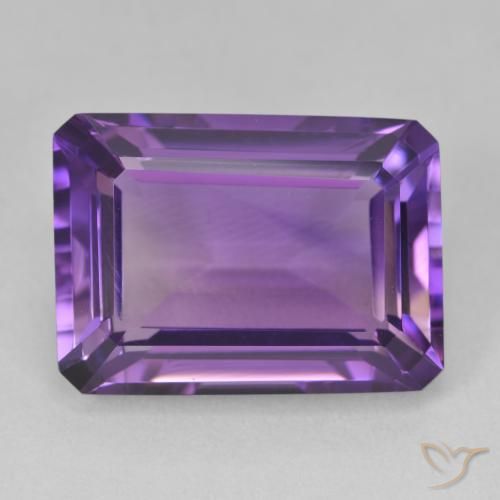 15.67ct Натуральный Средний фиолетовый Аметист, Изумрудная огранка, Чистота VVS
