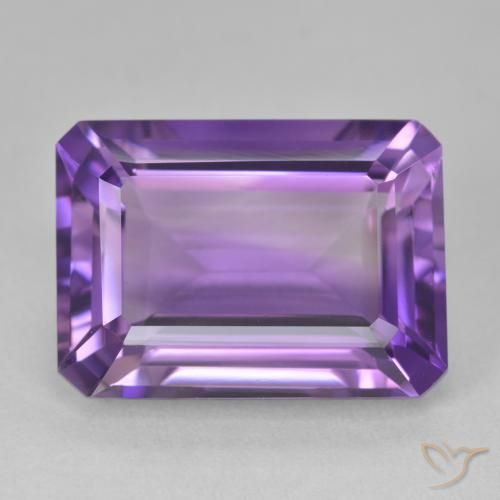 15.96ct Натуральный Средний фиолетовый Аметист, Изумрудная огранка, Чистота VVS
