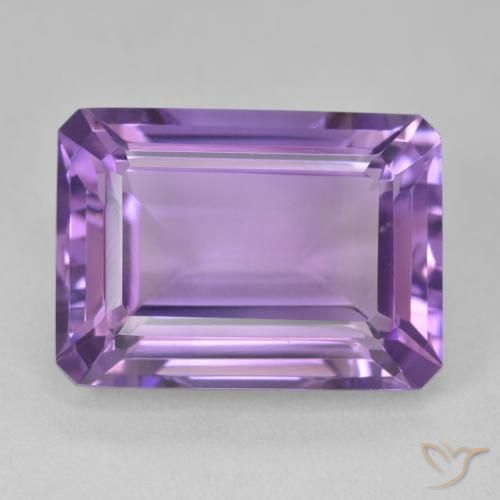 15.91ct Натуральный Средний фиолетовый Аметист, Изумрудная огранка, Чистота VVS