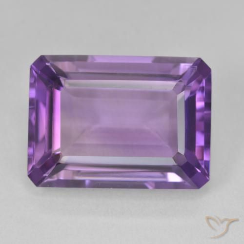 14.30ct Натуральный Ярко-фиолетовый Аметист, Изумрудная огранка, Чистота VVS