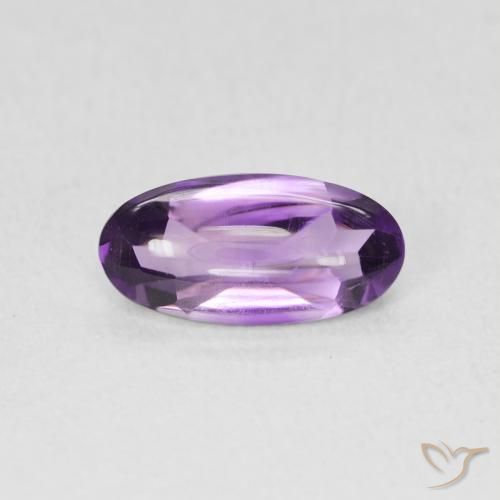 1.14ct Натуральный Средний фиолетовый Аметист, Овал, Прозрачный