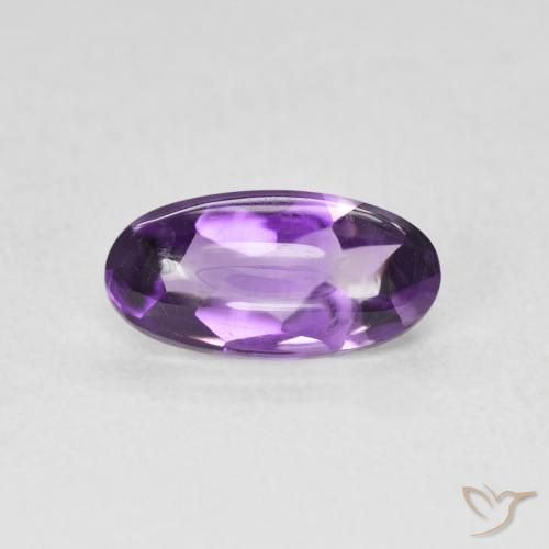 1.27ct Натуральный Средний фиолетовый Аметист, Овал, Прозрачный