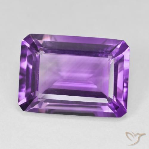 14.38 карата, натуральный Ярко-фиолетовый Аметист, Изумрудная огранка, VVS-VS