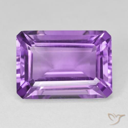 15.32ct Натуральный Ярко-фиолетовый Аметист, Изумрудная огранка, VVS-VS