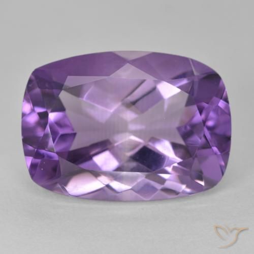 12.56ct Натуральный Средний фиолетовый Аметист, Подушка, Чистота VVS