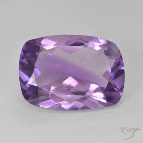 11.39ct Натуральный Medium Light Purplish-Violet Аметист, Подушка, Чистота VVS