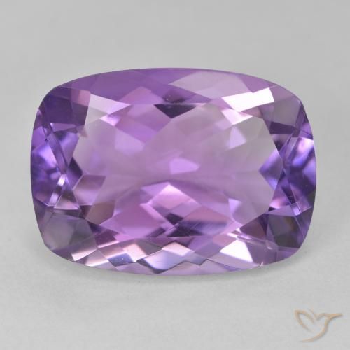 12.36ct Натуральный Средний фиолетовый Аметист, Подушка, Чистота VVS