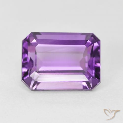 3.64ct Натуральный Розовато-фиолетовый Аметист, Изумрудная огранка, Чистота VVS
