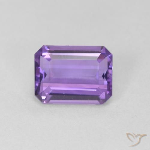 2.34ct Натуральный Темно-фиолетовый Аметист, Изумрудная огранка, Чистота VVS