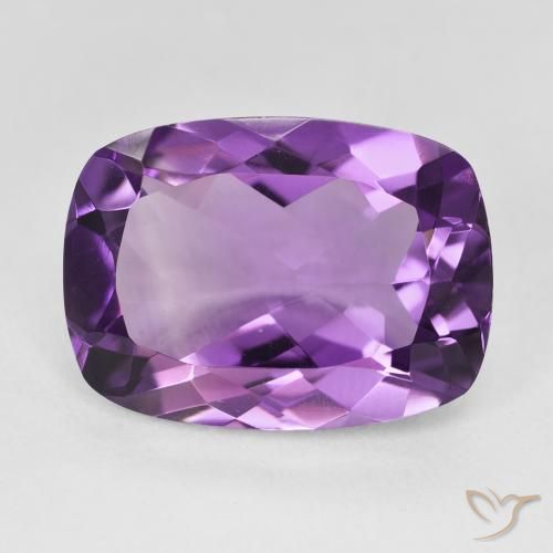11.38ct Натуральный Medium Light Purplish-Violet Аметист, Подушка, Чистота VVS