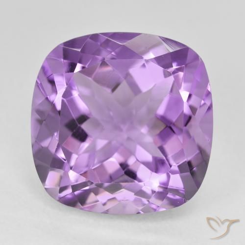 12.98ct Натуральный Medium Light Purplish-Violet Аметист, Подушка, Чистота VVS