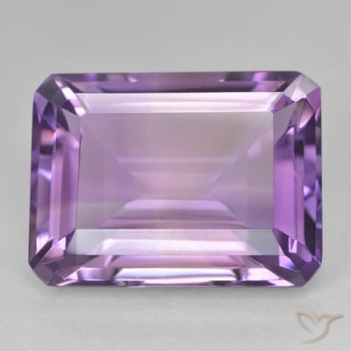 22.10ct Натуральный Средний розовый фиолетовый Аметист, Изумрудная огранка, Чистота VVS