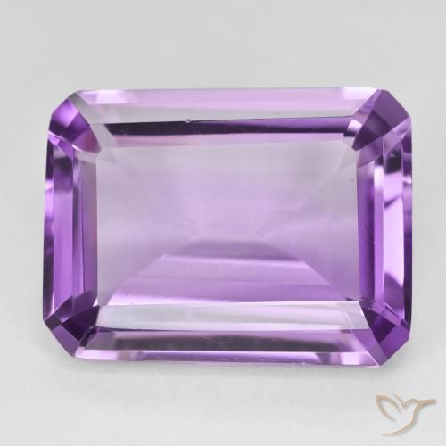 18.56ct Натуральный Medium Light Purplish-Violet Аметист, Изумрудная огранка, Чистота VVS