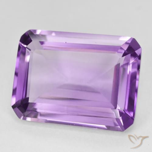 18.56 карата, натуральный Medium Light Purplish-Violet Аметист, Октагон / Изумрудная Огранка, Чистота VVS