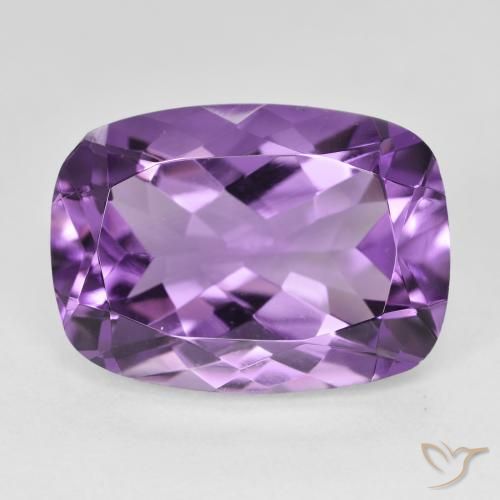 12.87ct Натуральный Medium Light Purplish-Violet Аметист, Подушка, Чистота VVS