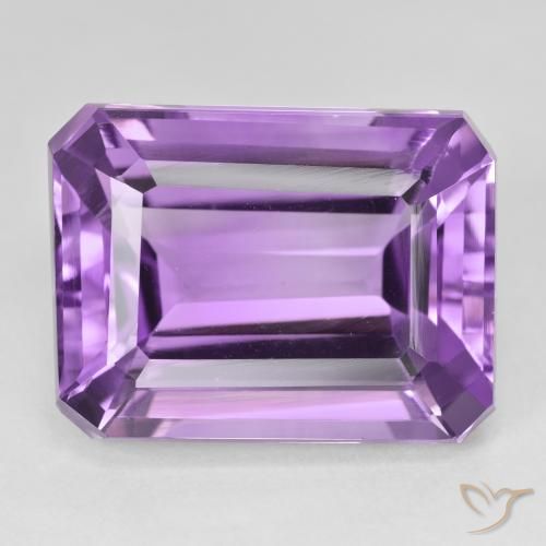 Натуральный Medium Light Purplish-Violet Аметист 25,05 карата Изумрудная огранка, Чистота VVS