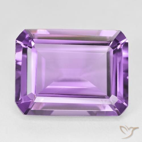18.55ct Натуральный Пурпурно-фиолетовый Аметист, Изумрудная огранка, Чистота VVS